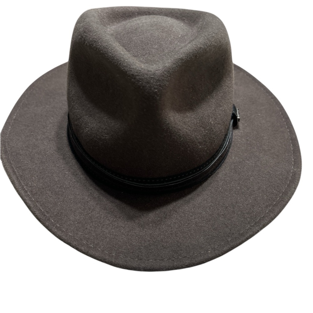 Scala Gray Fedora with Brown Accent